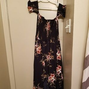 Navy blue floral dress